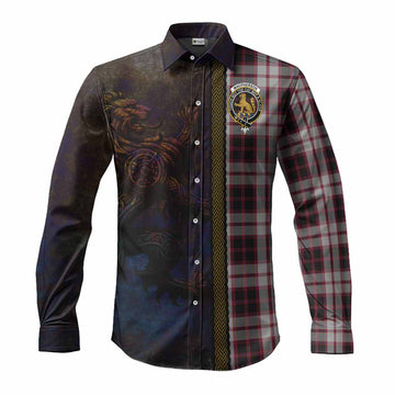 MacPherson (McPherson) Tartan Family Crest Long Sleeve Button Shirt Alba Gu Brath Be Brave Lion Ancient Style Men's Shirt S - Tartan Vibes Clothing
