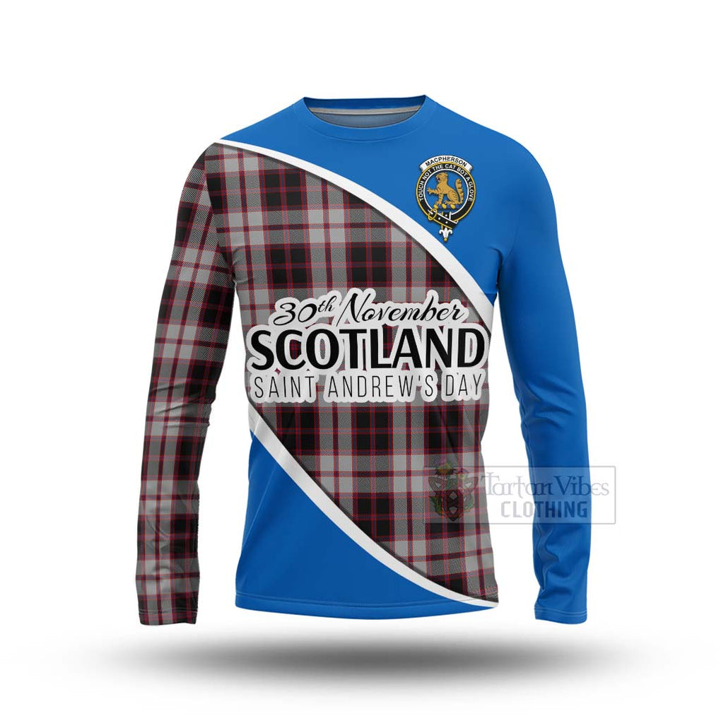 Tartan Vibes Clothing MacPherson (McPherson) Family Crest Tartan Long Sleeve T-Shirt Celebrate Saint Andrew's Day in Style