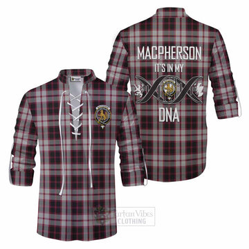 MacPherson (McPherson) Tartan Ghillie Kilt Shirt with Family Crest DNA In Me Style