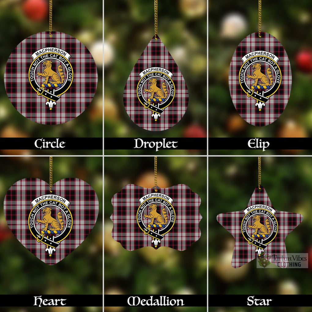 Tartan Vibes Clothing MacPherson (McPherson) Tartan Christmas Aluminium Ornament with Family Crest