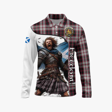 MacPherson (McPherson) Crest Tartan Long Sleeve Polo Shirt Inspired by the Freedom of Scottish Warrior