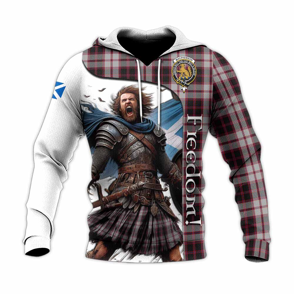 Tartan Vibes Clothing MacPherson (McPherson) Crest Tartan Knitted Hoodie Inspired by the Freedom of Scottish Warrior