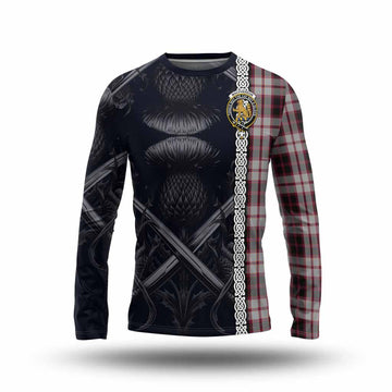 MacPherson (McPherson) Tartan Long Sleeve T-Shirt with Family Crest Cross Sword Thistle Celtic Vibes