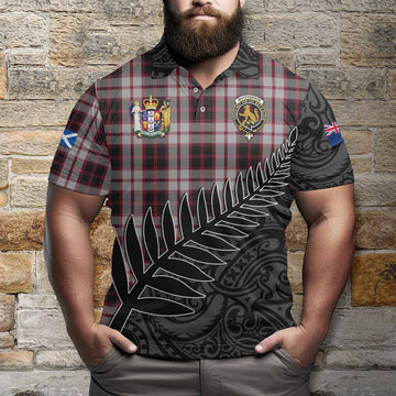 MacPherson (McPherson) Crest Tartan Polo Shirt with New Zealand Silver Fern Half Style