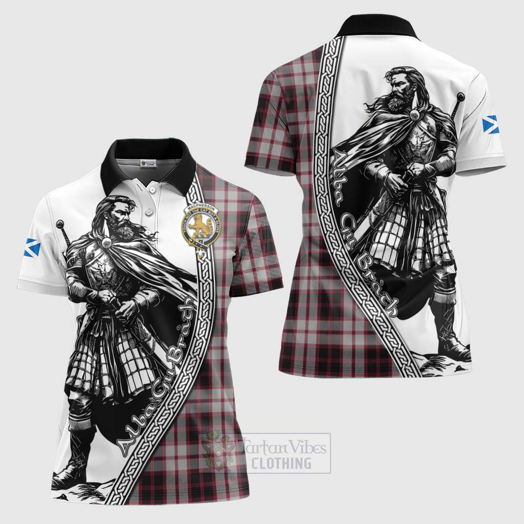 Tartan Vibes Clothing MacPherson (McPherson) Tartan Clan Crest Women's Polo Shirt with Highlander Warrior Celtic Style