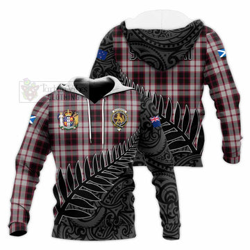 MacPherson (McPherson) Crest Tartan Knitted Hoodie with New Zealand Silver Fern Half Style