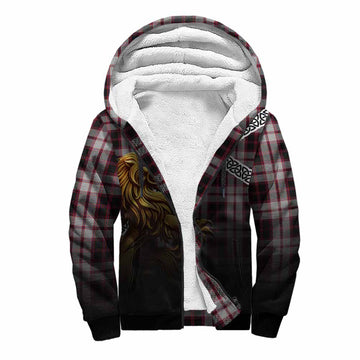 MacPherson (McPherson) Crest Tartan Sherpa Hoodie with Golden Lion Emblem Celtic Style Unisex S - Tartan Vibes Clothing