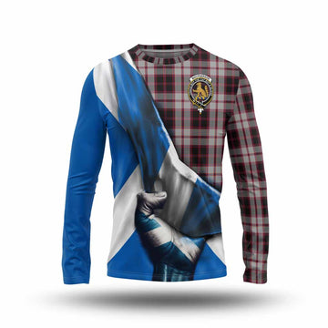 MacPherson (McPherson) Tartan Long Sleeve T-Shirt with Family Crest Scotland Patriotic Style