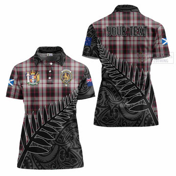 MacPherson (McPherson) Crest Tartan Women's Polo Shirt with New Zealand Silver Fern Half Style