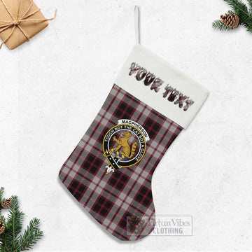 MacPherson (McPherson) Tartan Family Crest Christmas Stocking with Personalized Text