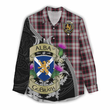 MacPherson (McPherson) Tartan Family Crest Women's Casual Shirt Lion Rampant Royal Thistle Shield Celtic Inspired Female - Tartan Vibes Clothing