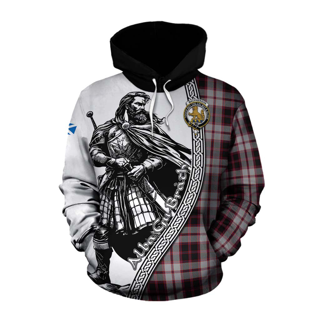 Tartan Vibes Clothing MacPherson (McPherson) Tartan Clan Crest Cotton Hoodie with Highlander Warrior Celtic Style