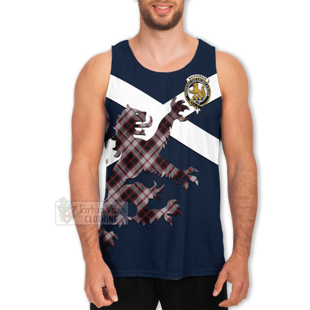 Tartan Vibes Clothing MacPherson (McPherson) Tartan Lion Rampant Men's Tank Top – Proudly Display Your Heritage with Alba Gu Brath and Clan Name