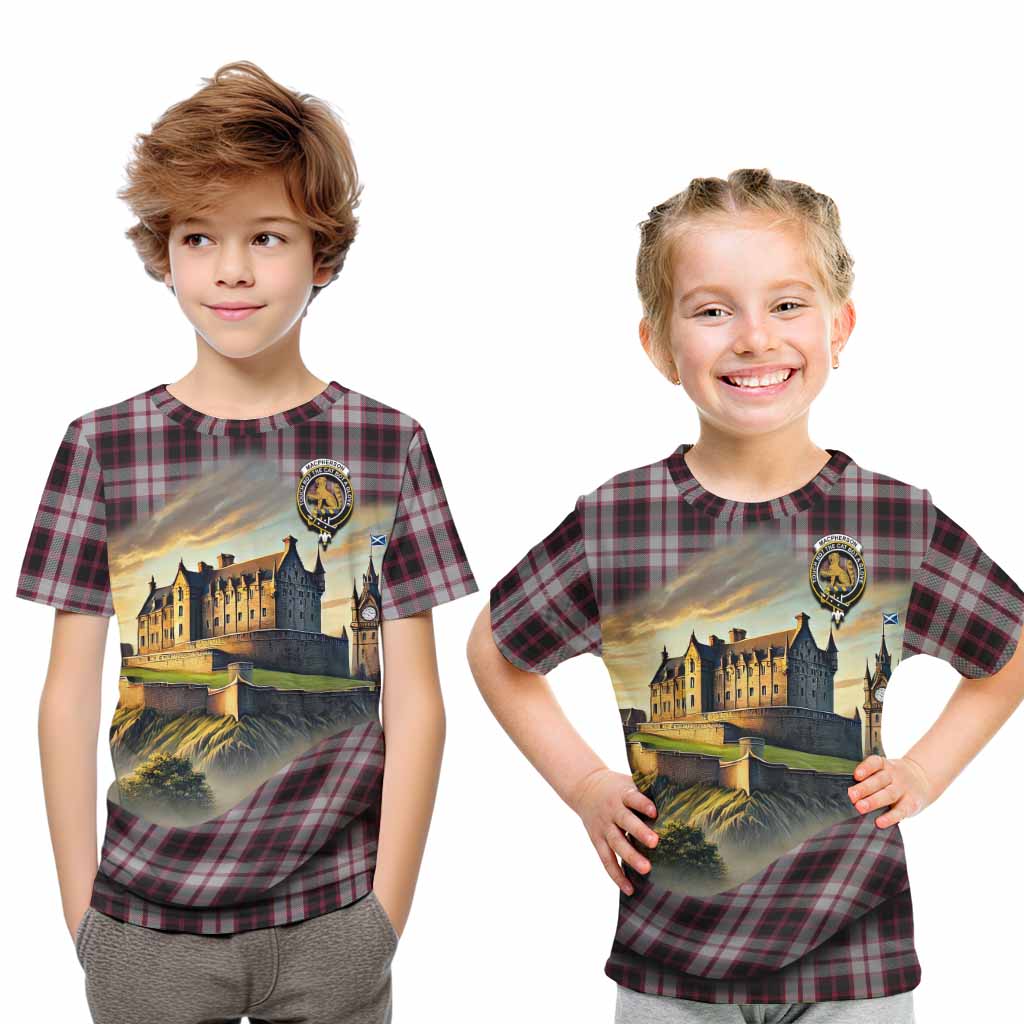 MacPherson (McPherson) Tartan Family Crest Kid T-Shirt with Scottish Ancient Castle Style Youth XL Size14 - Tartan Vibes Clothing