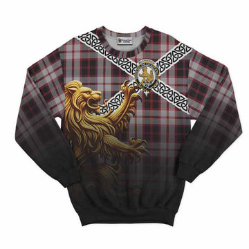 MacPherson (McPherson) Crest Tartan Sweatshirt with Golden Lion Emblem Celtic Style Unisex - Tartan Vibes Clothing