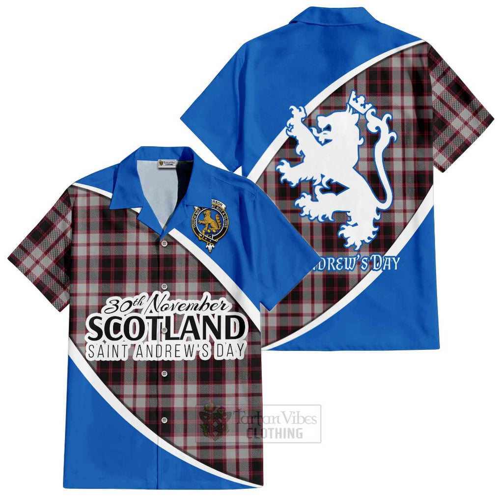 Tartan Vibes Clothing MacPherson (McPherson) Family Crest Tartan Short Sleeve Button Shirt Celebrate Saint Andrew's Day in Style