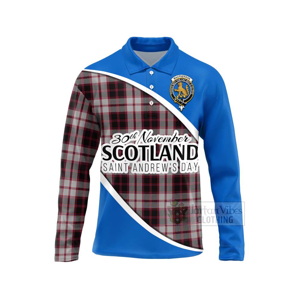 Tartan Vibes Clothing MacPherson (McPherson) Family Crest Tartan Long Sleeve Polo Shirt Celebrate Saint Andrew's Day in Style