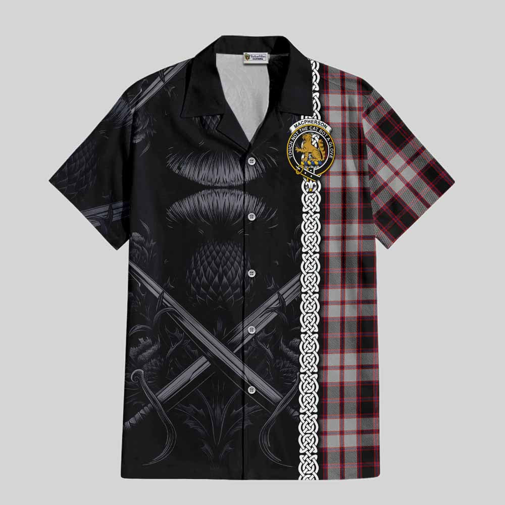 MacPherson (McPherson) Tartan Hawaiian Shirt with Family Crest Cross Sword Thistle Celtic Vibes Kid - Tartan Vibes Clothing