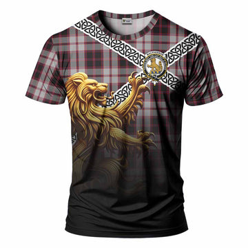 MacPherson (McPherson) Crest Tartan T-Shirt with Golden Lion Emblem Celtic Style Kid's Shirt - Tartan Vibes Clothing