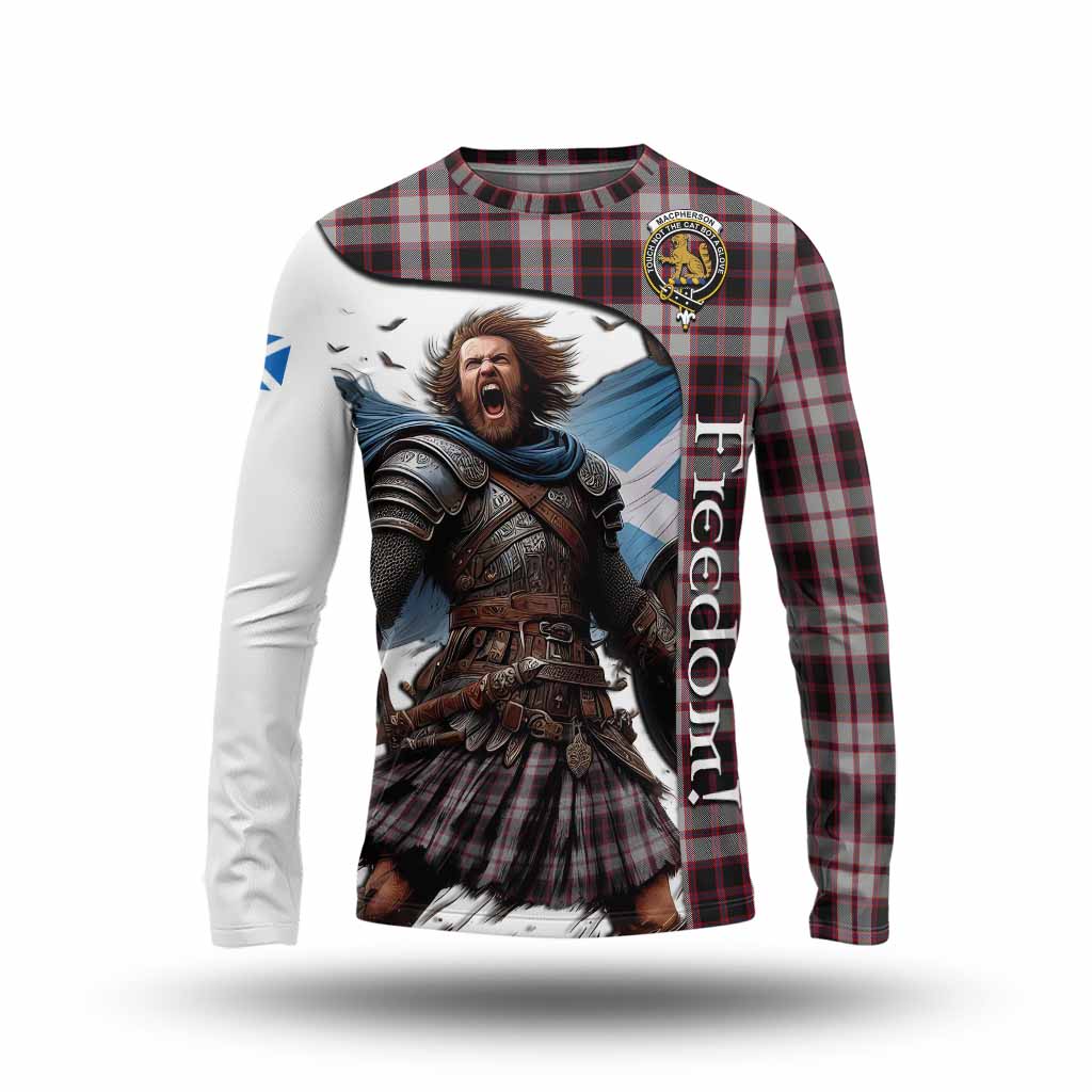 Tartan Vibes Clothing MacPherson (McPherson) Crest Tartan Long Sleeve T-Shirt Inspired by the Freedom of Scottish Warrior