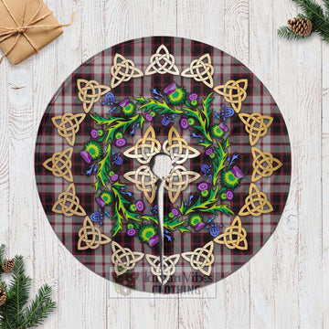 MacPherson (McPherson) Tartan Christmas Tree Skirt with Thistle Celtic Knot Style