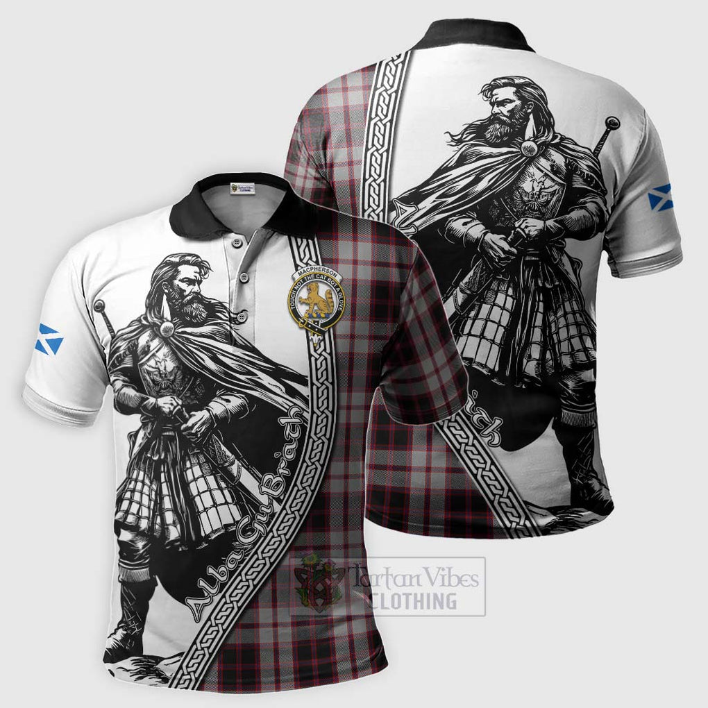 Tartan Vibes Clothing MacPherson (McPherson) Tartan Clan Crest Polo Shirt with Highlander Warrior Celtic Style