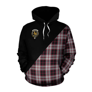 MacPherson (McPherson) Tartan Cotton Hoodie with Family Crest and Military Logo Style