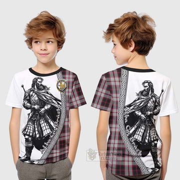 MacPherson (McPherson) Tartan Clan Crest Kid T-Shirt with Highlander Warrior Celtic Style