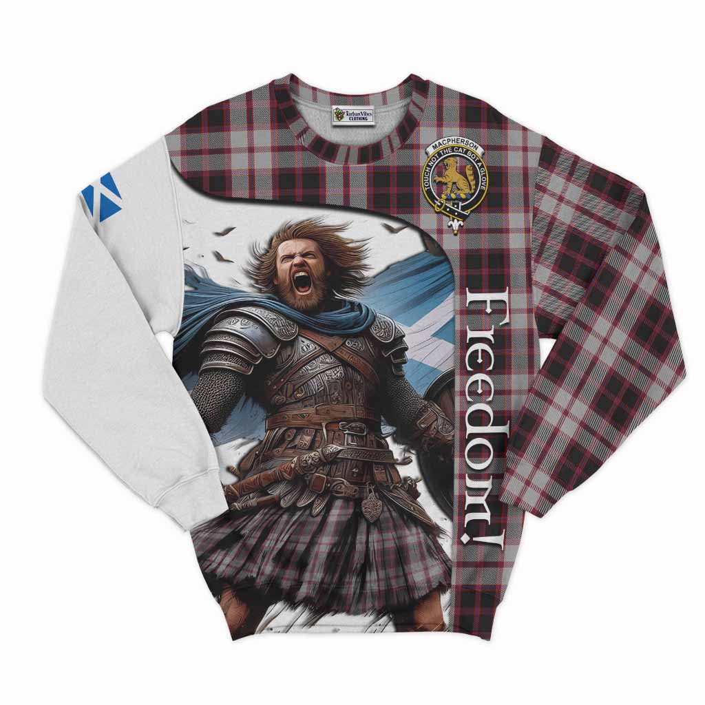 Tartan Vibes Clothing MacPherson (McPherson) Crest Tartan Sweatshirt Inspired by the Freedom of Scottish Warrior