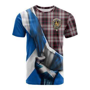 MacPherson (McPherson) Tartan Cotton T-shirt with Family Crest Scotland Patriotic Style