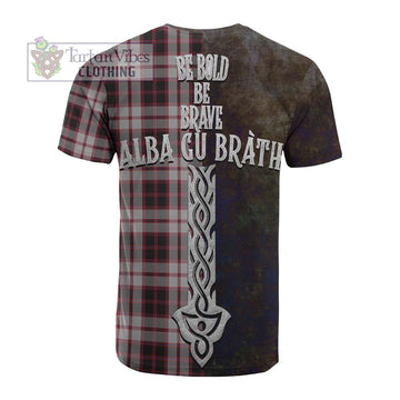 MacPherson (McPherson) Tartan Family Crest Cotton T-shirt Alba Gu Brath Be Brave Lion Ancient Style - Tartan Vibes Clothing