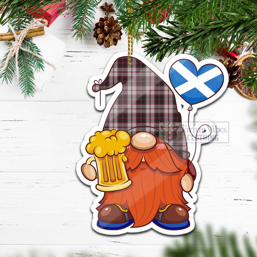 Tartan Vibes Clothing MacPherson (McPherson) Tartan Gnome Holding Beer Glass Christmas Ornament with Personalized National Flag