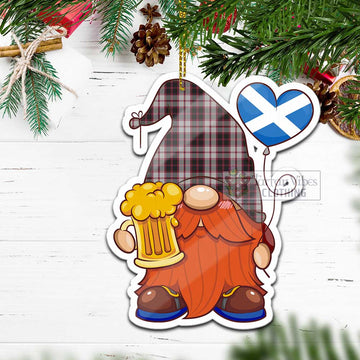 MacPherson (McPherson) Tartan Gnome Holding Beer Glass Christmas Ornament with Personalized National Flag