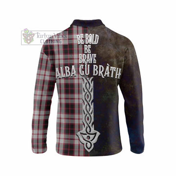 MacPherson (McPherson) Tartan Family Crest Long Sleeve Polo Shirt Alba Gu Brath Be Brave Lion Ancient Style - Tartan Vibes Clothing