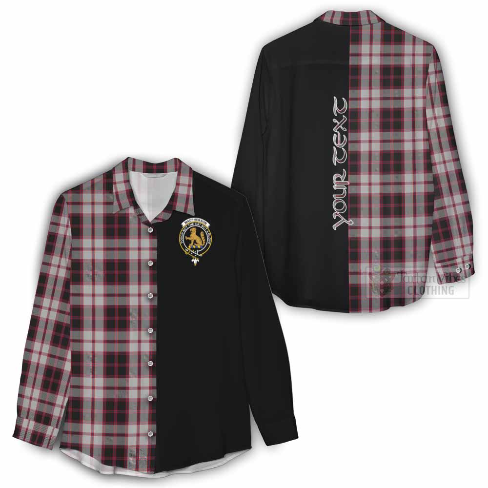 Tartan Vibes Clothing MacPherson (McPherson) Tartan Women's Casual Shirt with Family Crest and Half Of Me Style