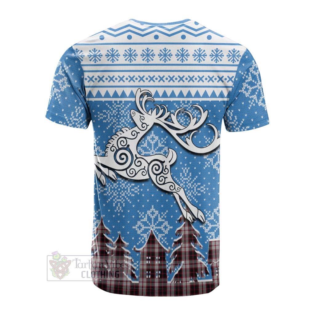 Tartan Vibes Clothing MacPherson (McPherson) Clan Christmas Cotton T-shirt Celtic Reindeer Style