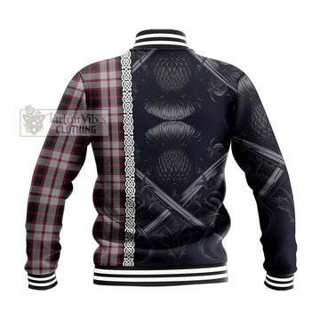 MacPherson (McPherson) Tartan Baseball Jacket with Family Crest Cross Sword Thistle Celtic Vibes