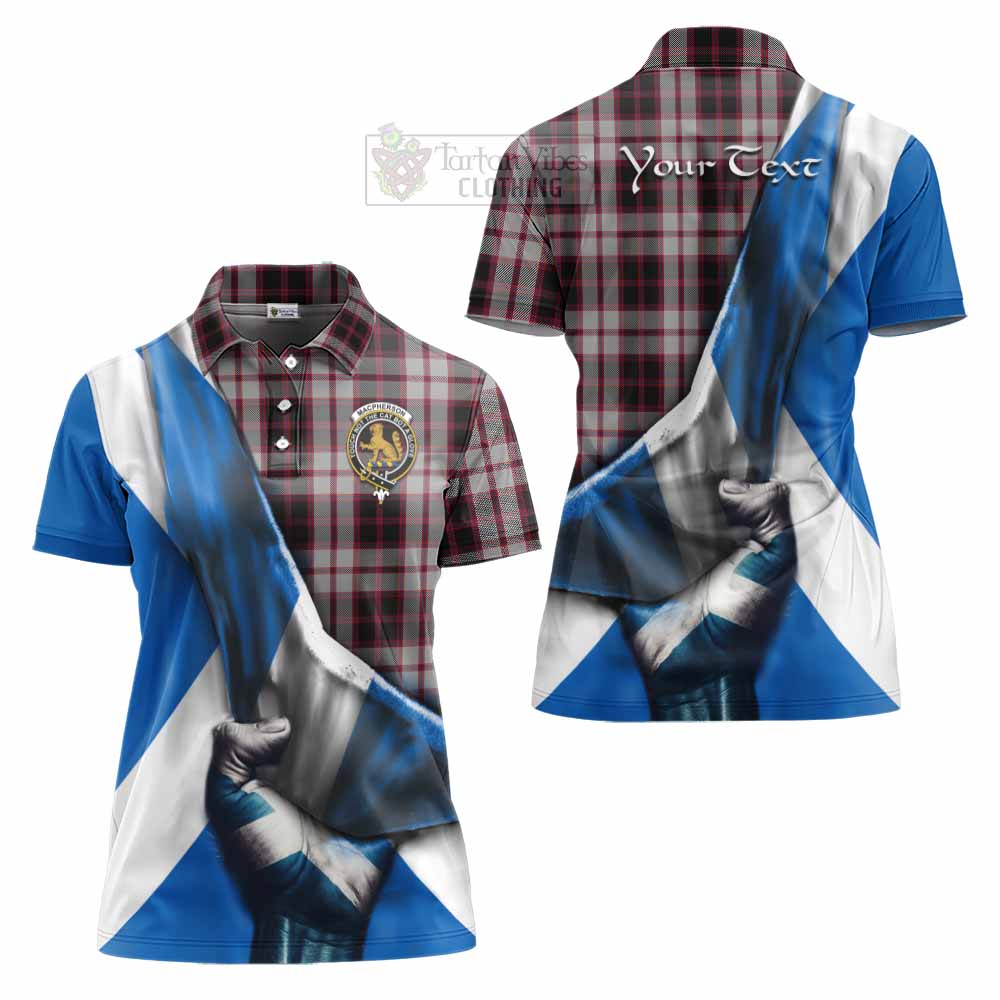 Tartan Vibes Clothing MacPherson (McPherson) Tartan Women's Polo Shirt with Family Crest Scotland Patriotic Style