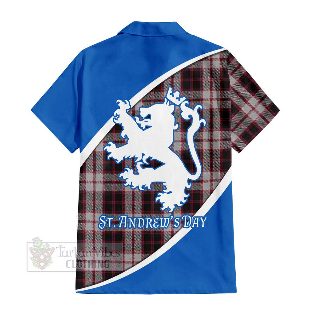 Tartan Vibes Clothing MacPherson (McPherson) Family Crest Tartan Short Sleeve Button Shirt Celebrate Saint Andrew's Day in Style