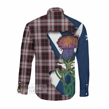 MacPherson (McPherson) Tartan Family Crest Long Sleeve Button Shirt Scottish Thistle Celtic Inspired Men's Shirt - Tartan Vibes Clothing