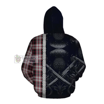 MacPherson (McPherson) Tartan Cotton Hoodie with Family Crest Cross Sword Thistle Celtic Vibes