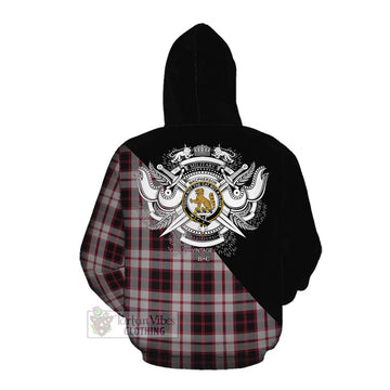 MacPherson (McPherson) Tartan Cotton Hoodie with Family Crest and Military Logo Style