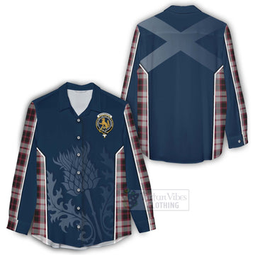 MacPherson (McPherson) Tartan Women's Casual Shirt with Family Crest and Scottish Thistle Vibes Sport Style