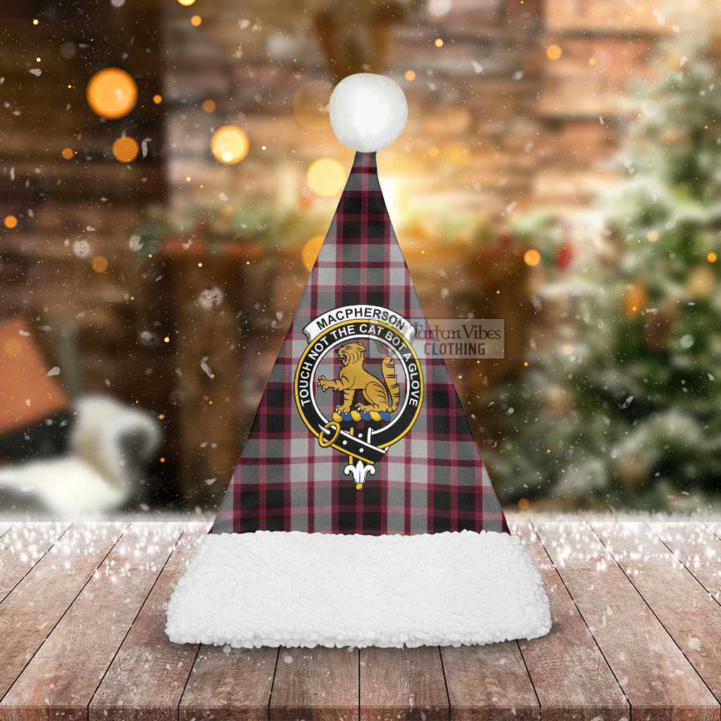 Tartan Vibes Clothing MacPherson (McPherson) Tartan Christmas Santa Hats with Family Crest