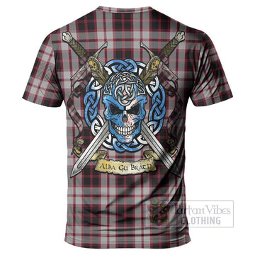 MacPherson (McPherson) Tartan T-Shirt with Family Crest Celtic Skull Style