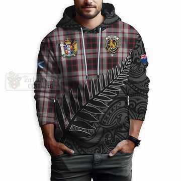 MacPherson (McPherson) Crest Tartan Hoodie with New Zealand Silver Fern Half Style