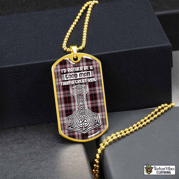 MacPherson (McPherson) Tartan Dog Tag Necklace Viking Mjolnir Style