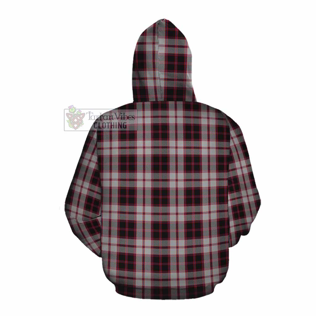 Tartan Vibes Clothing MacPherson (McPherson) Tartan Cotton Hoodie with Family Crest DNA In Me Style