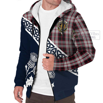 MacPherson (McPherson) Tartan Sherpa Hoodie Featuring Thistle and Scotland Map