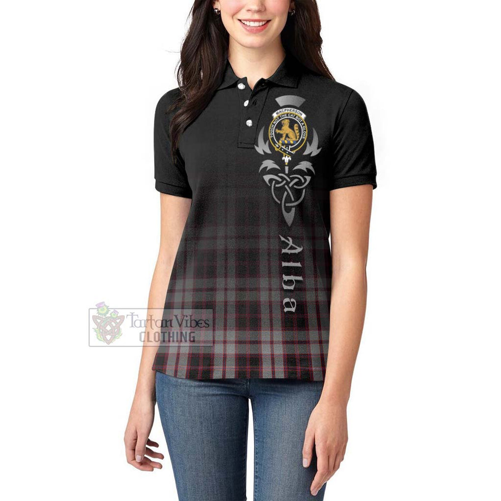 Tartan Vibes Clothing MacPherson (McPherson) Tartan Women's Polo Shirt Featuring Alba Gu Brath Family Crest Celtic Inspired